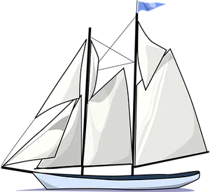 Sailboat Vector Art Illustration PNG Image