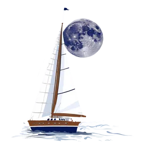 Sailing Under Full Moon Png 06242024 PNG Image