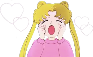 Sailor Moon Crying Hearts Background PNG Image