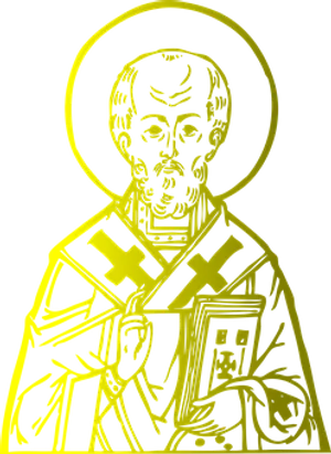 Saint Icon Yellowand Black PNG Image