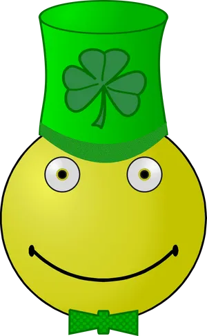 Saint Patricks Day Smiley Face Top Hat PNG Image