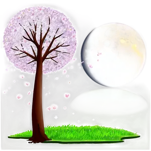 Sakura Tree Under Moonlight Png Tsi81 PNG Image