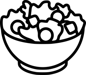 Salad Bowl Line Art PNG Image