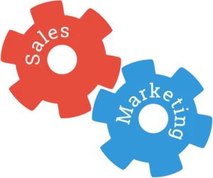 Sales Marketing Interlocking Gears PNG Image