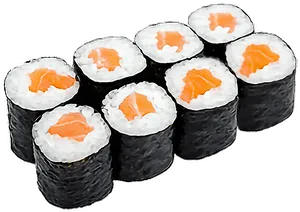 Salmon Maki Sushi Rolls PNG Image