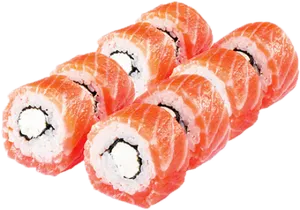 Salmon Sushi Rolls Transparent Background PNG