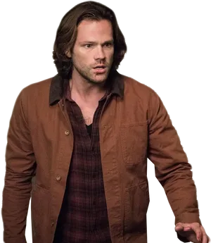 Sam Winchester Brown Jacket PNG Image