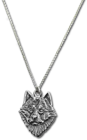 Samoyed Dog Pendant Necklace PNG Image