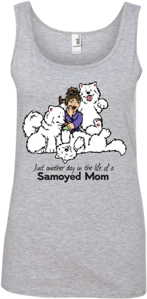 Samoyed Mom Tank Top PNG Image