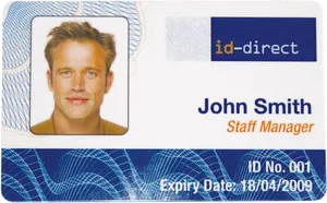 Sample I D Card John Smith Staff Manager PNG Image