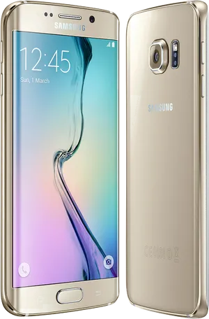 Samsung Galaxy S6 Edge Gold Platinum PNG Image