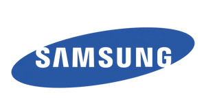 Samsung Logo Blue Ellipse Black Background PNG Image