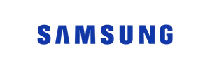 Samsung Logo Blueon Black Background PNG Image