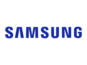 Samsung Logo Blueon Black Background PNG Image