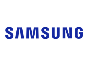 Samsung Logo Blueon Black Background PNG Image