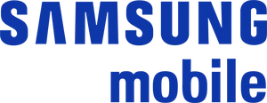 Samsung Mobile Logo Blue Background PNG Image