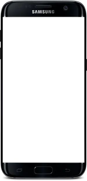 Samsung Smartphone Black Front View PNG Image