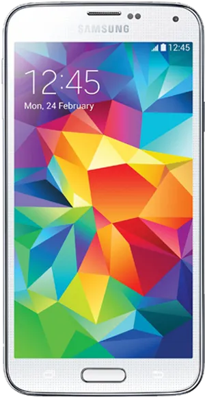 Samsung Smartphone Colorful Display PNG Image