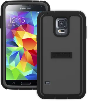 Samsung Smartphonewith Trident Case PNG Image