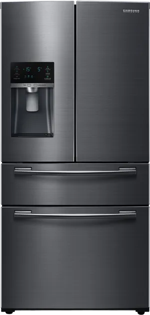 Samsung Stainless Steel French Door Refrigerator PNG Image