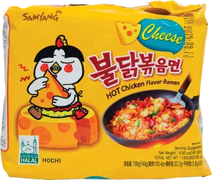 Samyang Cheese Hot Chicken Flavor Ramen Package PNG Image