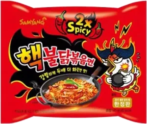 Samyang2 X Spicy Ramen Package PNG Image