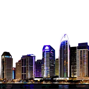 San Diego Cityscape Night Png 6 PNG Image