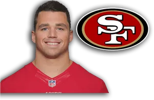 San Francisco49ers Playerand Logo PNG Image