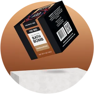 Sandalwood C B D Bath Bomb Product Packaging PNG Image