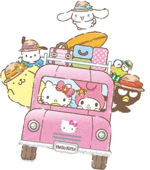 Sanrio Characters Road Trip Adventure PNG Image