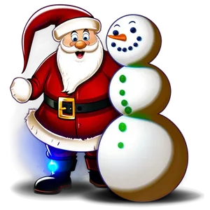 Santa And Snowman Cartoon Png Tuh83 PNG Image