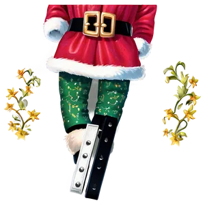 Santa Belt With Elves Motif Png Sqq PNG Image