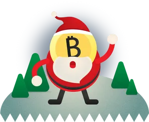 Santa Bitcoin Celebration PNG Image