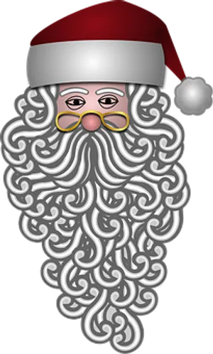 Santa Claus Cartoon Portrait PNG Image