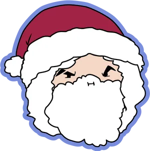 Santa Claus Cartoon Portrait PNG Image