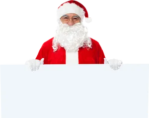 Santa Claus Holding Sign PNG Image