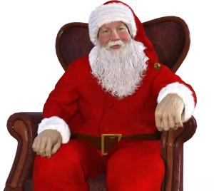 Santa Claus Portrait Red Suit PNG Image