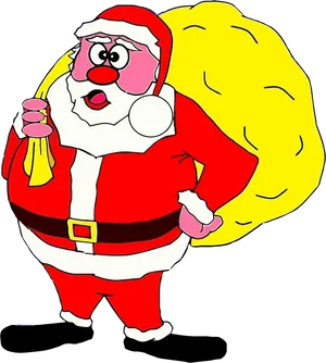 Santa Clauswith Gift Bag Illustration PNG Image