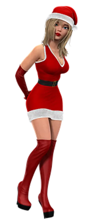 Santa Costume3 D Model PNG Image