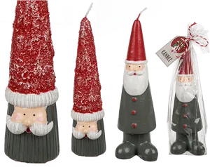 Santa Figurines Collection PNG Image