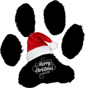 Santa Hat Merry Christmas Black Background PNG Image