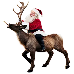 Santa Riding Reindeer Png Dmp PNG Image