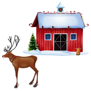 Santa's Reindeer Barn North Pole Png 06122024 PNG Image