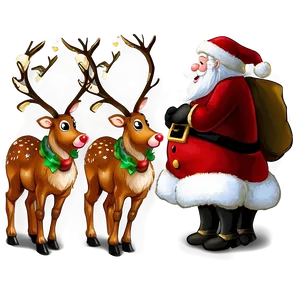 Santa's Reindeer Team Png Hep PNG Image