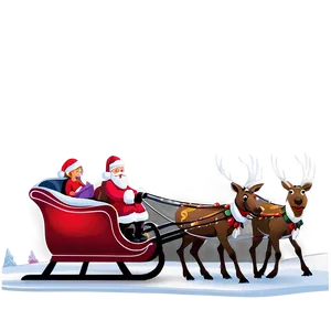 Santa Sleigh And Reindeer Landscape Png 48 PNG Image