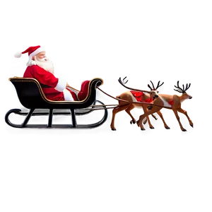 Santa Sleigh And Reindeer Landscape Png Lbl76 PNG Image