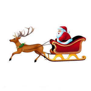 Santa Sleigh With Reindeer In Flight Png Uxj PNG Image