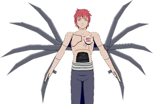 Sasori Puppet Master Anime Character PNG Image