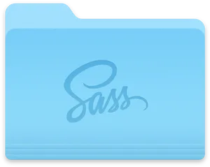 Sass Logo Blue Folder PNG Image