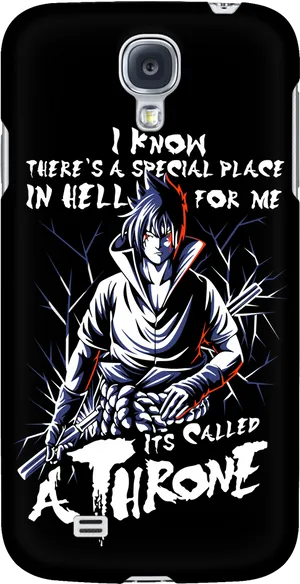 Sasuke Throne Quote Phone Case PNG Image